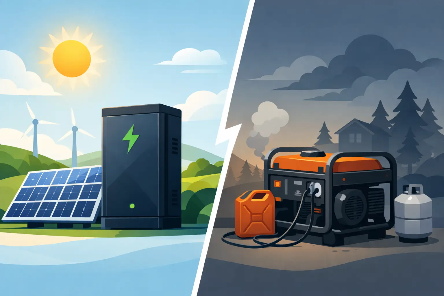 Solar Battery Versus Gas Generator: What Wins?