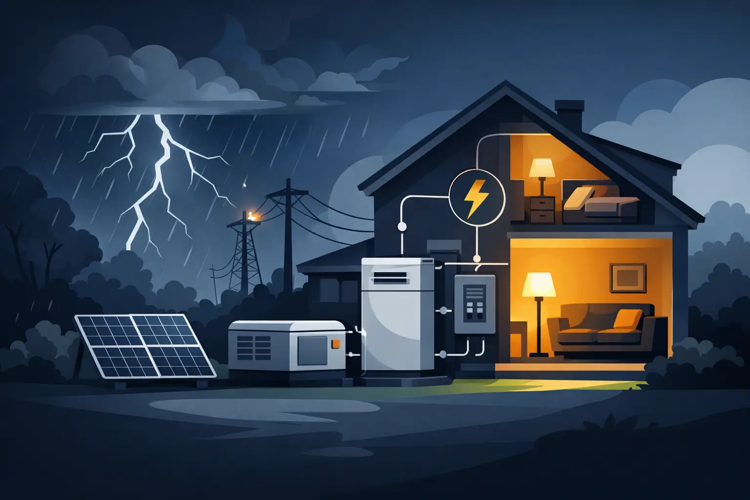 Home Blackout Backup System Example for Storms