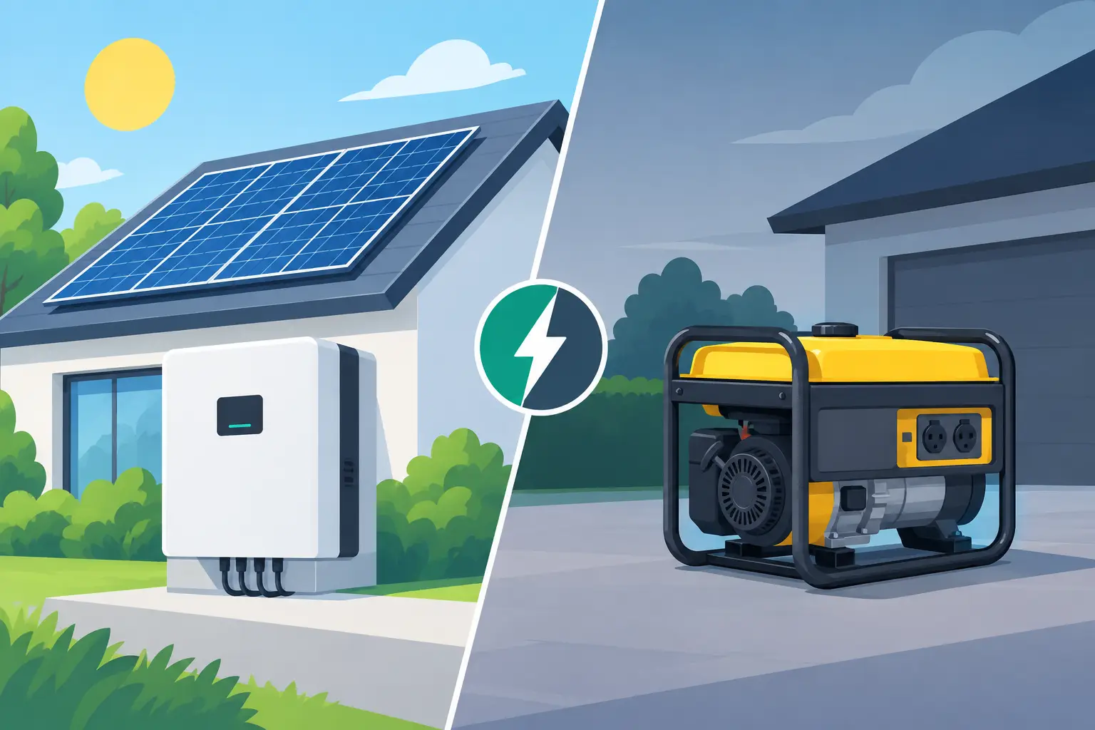 Solar Inverter Versus Gas Generator for Backup